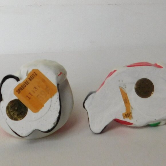 Green Holly Leaf Berry Stem Christmas Candy Dish & Santa Figurine Set Vintage - Picture 5 of 13